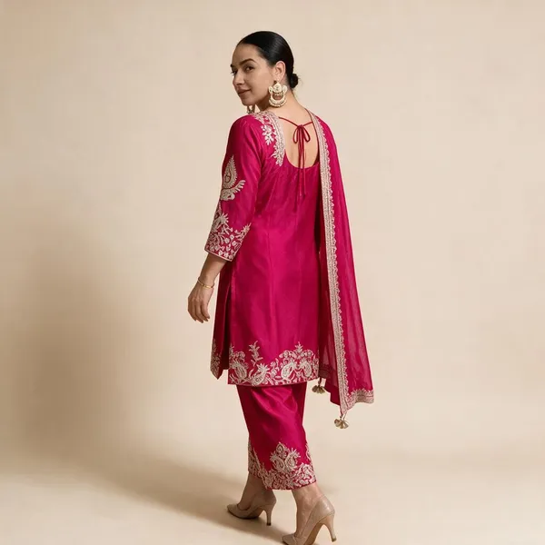 Pink_Chinon_Silk_Kurta_Set_For_Women