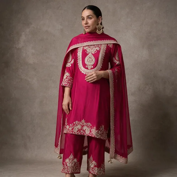 Pink_Chinon_Silk_Kurta_Set_For_Women