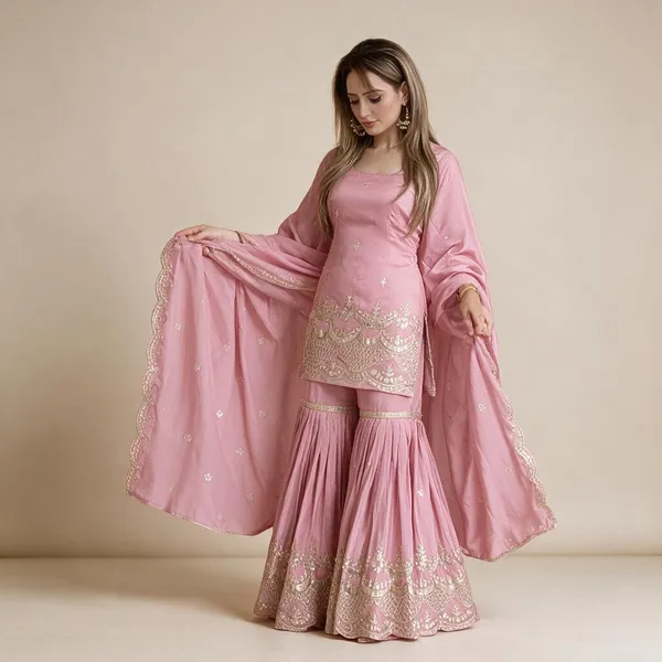 Pink_Silk_Sharara_Set_For_Women