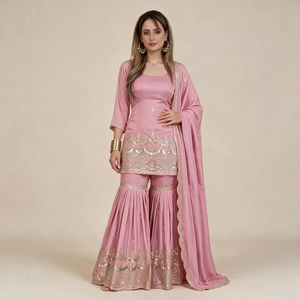 Pink_Silk_Sharara_Set_For_Women