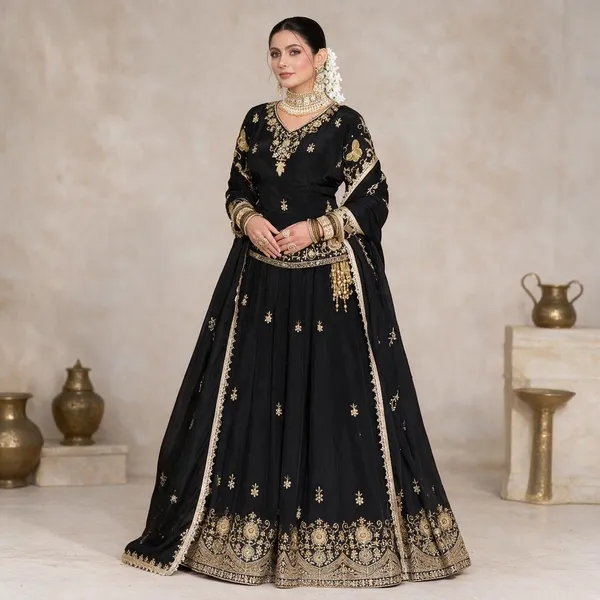 Black_Crepe_Anarkali_Suit_Set_For_Women