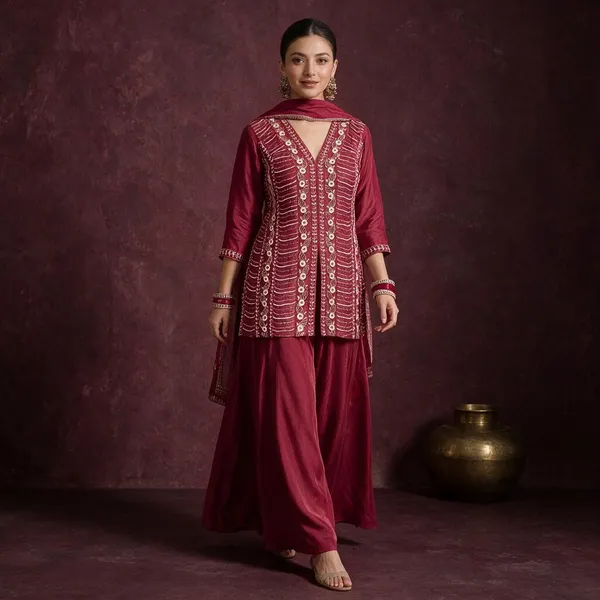 Pink_Simar_Silk_Sharara_Set_For_Women