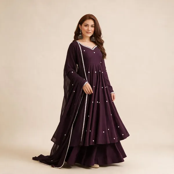 Wine_Roman_Silk_Anarkali_Suit_Set_For_Women