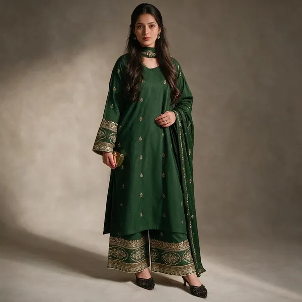Green_Crepe_Silk_Suit_Set_For_Women