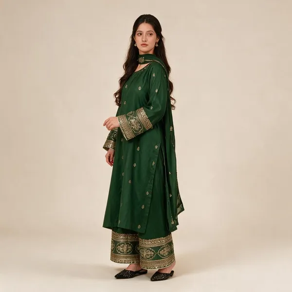 Green_Crepe_Silk_Suit_Set_For_Women