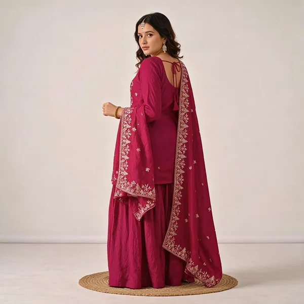 Magenta_Vichitra_Sharara_Set_For_Women