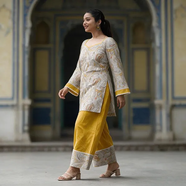 Yellow_Crepe_Kurta_Set_For_Women