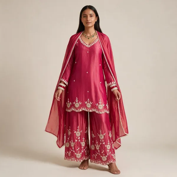 Magenta_Simar_Silk_Sharara_Set_For_Women