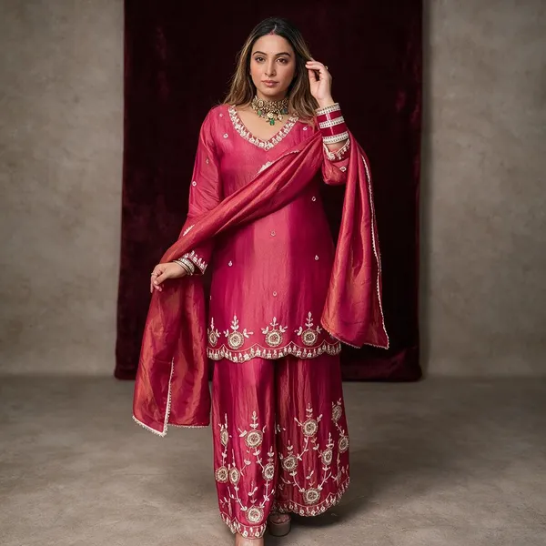 Magenta_Simar_Silk_Sharara_Set_For_Women