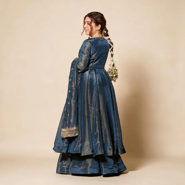 Navy_Blue_Vichitra_Silk_Anarkali_Suit_Set_For_Women