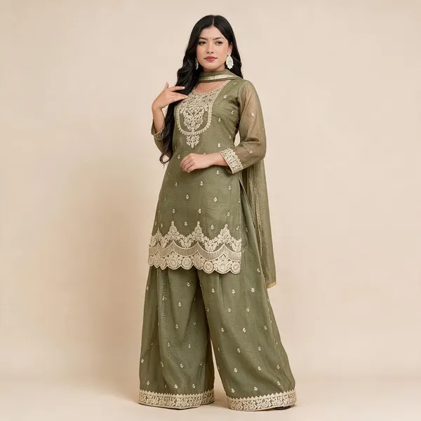 Green_Crunchy_Silk_Sharara_Set_For_Women