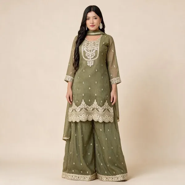 Green_Crunchy_Silk_Sharara_Set_For_Women