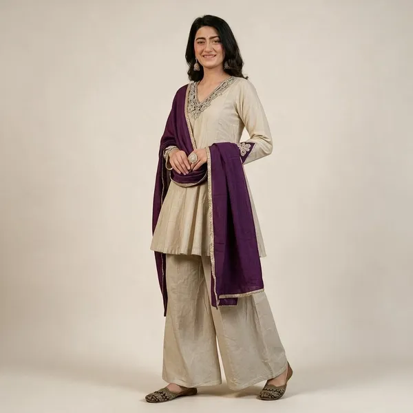 Beige_Roman_Silk_Sharara_Set_For_Women