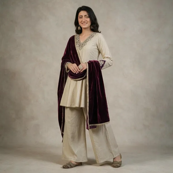 Beige_Roman_Silk_Sharara_Set_For_Women