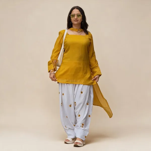 Mustard_Yellow_Roman_Cotton_Salwar_Suit_Set_For_Women