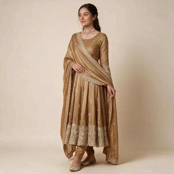 Gold_Heavy_Jimmy_Choo_Anarkali_Dress_Set_For_Women