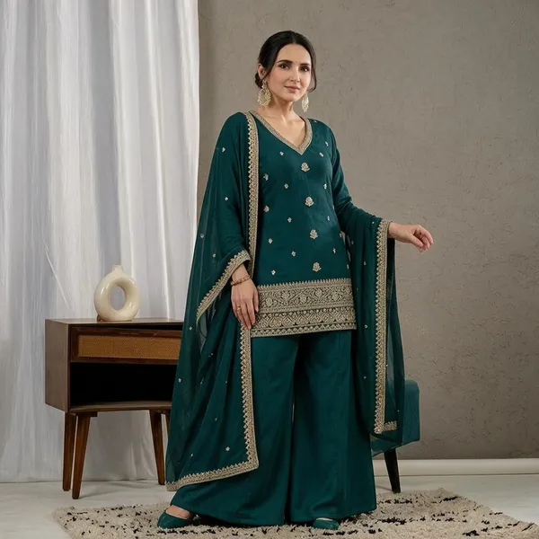 Teal_Roman_Silk_Salwar_Suit_Set_For_Women