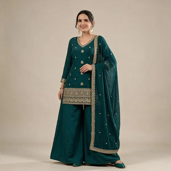 Teal_Roman_Silk_Salwar_Suit_Set_For_Women