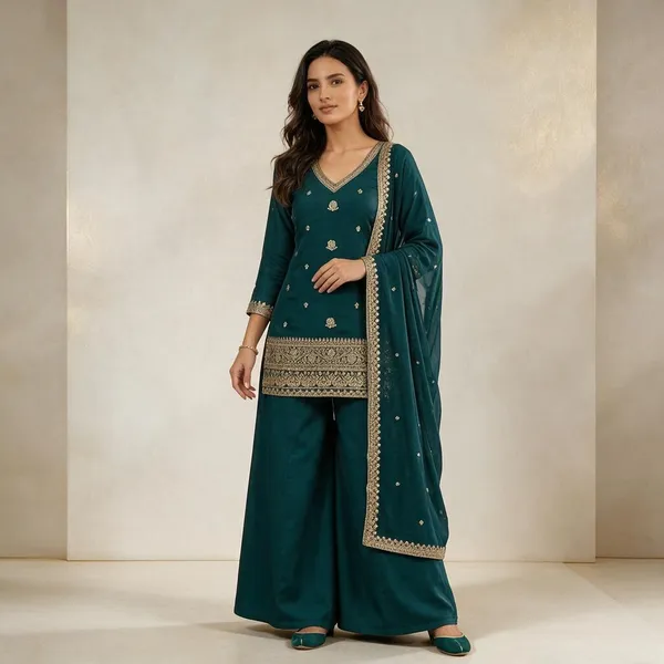 Teal_Roman_Silk_Salwar_Suit_Set_For_Women