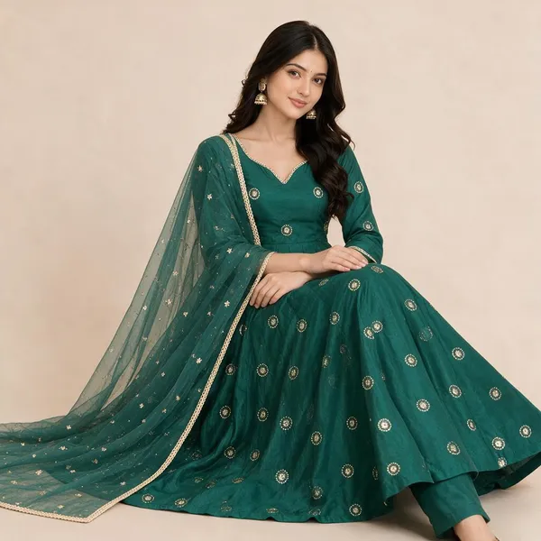 Green_Simar_Silk_Anarkali_Suit_Set_For_Women