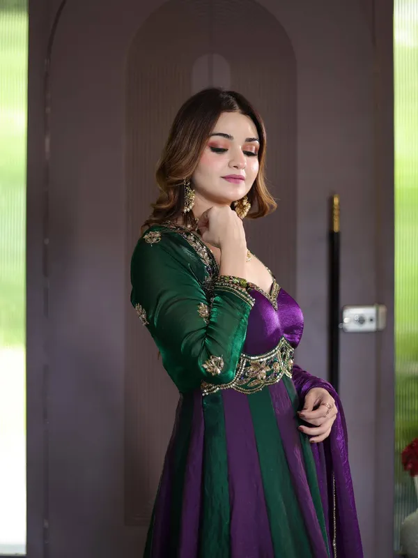 Purple_Fandy_Silk_Anarkali_Suit_Set_For_Women