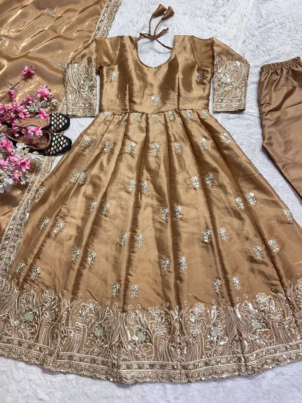 Gold_Heavy_Jimmy_Choo_Anarkali_Dress_Set_For_Women