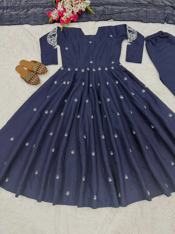 Blue_Roman_Silk_Anarkali_Kurta_Set_For_Women