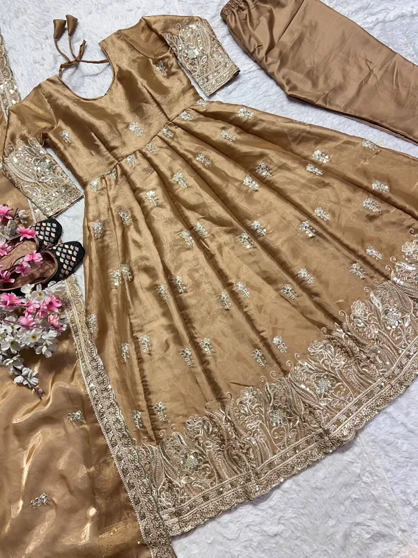 Gold_Heavy_Jimmy_Choo_Anarkali_Dress_Set_For_Women