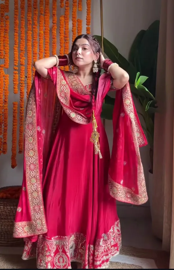 Rani_Pink_Natural_Crepe_Silk_Anarkali_Suit_Set_For_Women