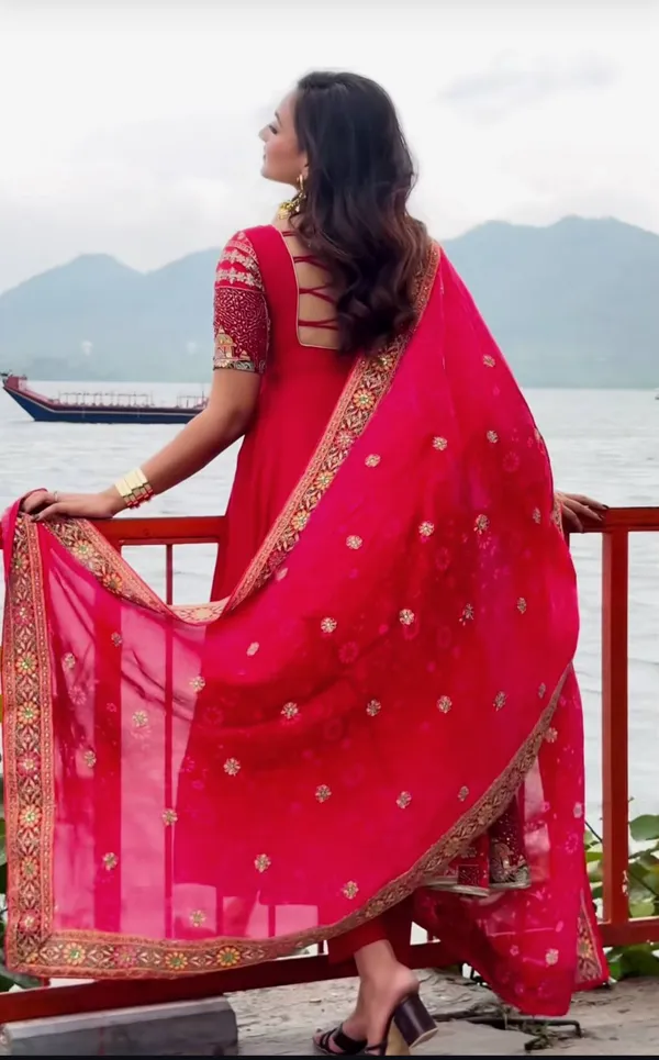Rani_Pink_Natural_Crepe_Silk_Anarkali_Suit_Set_For_Women