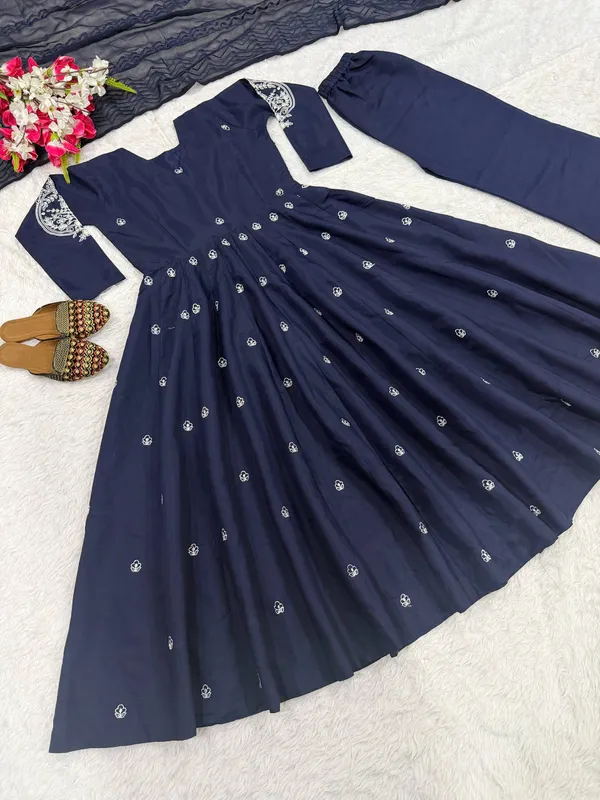 Blue_Roman_Silk_Anarkali_Kurta_Set_For_Women