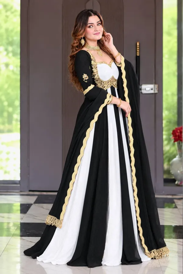 Women’s_Black_&_White_Embroidered_Anarkali_Gown_with_Golden_Lace_Dupatta_–_Designer_Party_Wear_Ethnic_Dress
