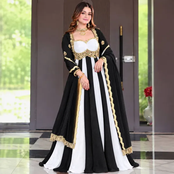 Women’s_Black_&_White_Embroidered_Anarkali_Gown_with_Golden_Lace_Dupatta_–_Designer_Party_Wear_Ethnic_Dress