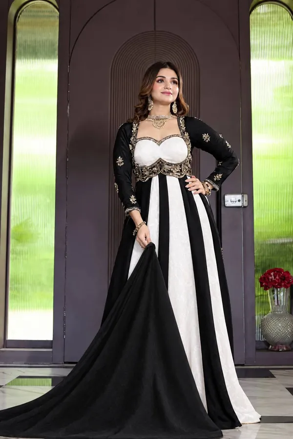 Women’s_Black_&_White_Embroidered_Anarkali_Gown_with_Golden_Lace_Dupatta_–_Designer_Party_Wear_Ethnic_Dress