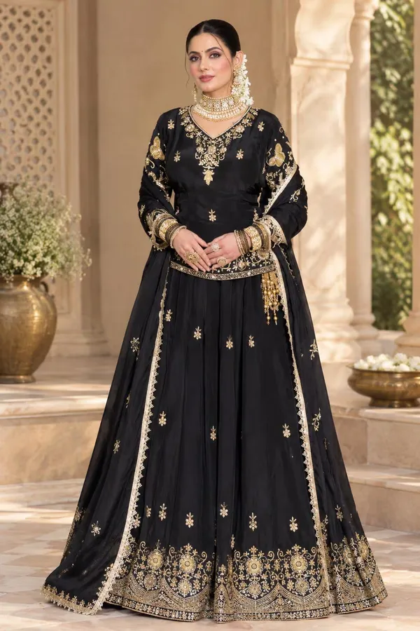 Black_Crepe_Anarkali_Suit_Set_For_Women