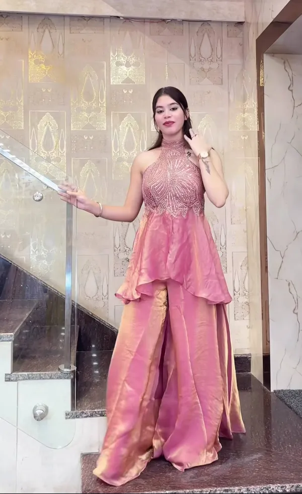 Pink_Fandy_Silk_Co-Ord_Set_For_Women