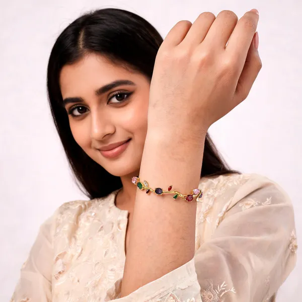Gold_Multicolor_Alloy_Vine_Stone_Bracelet_For_Women