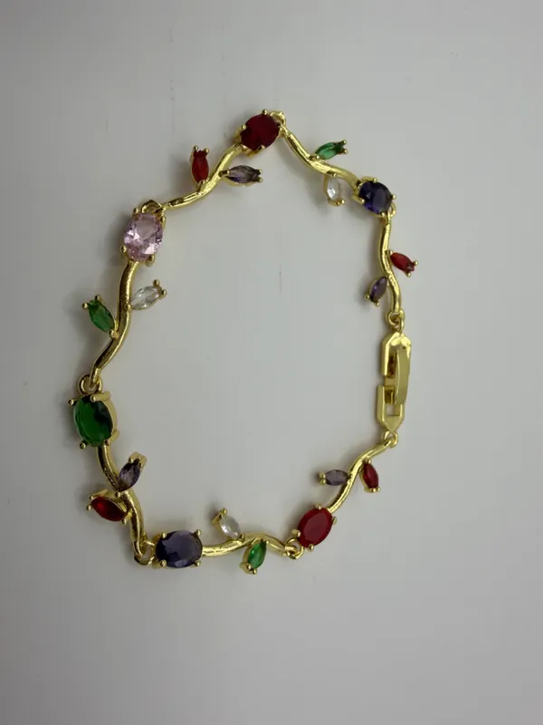Gold_Multicolor_Alloy_Vine_Stone_Bracelet_For_Women