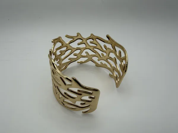 Gold_Alloy_Branch_Cutwork_Open_Cuff_Bracelet_For_Women