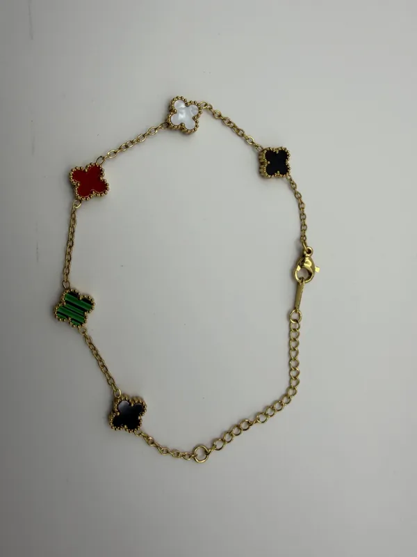 Multicolor_Alloy_Clover_Charm_Bracelet_For_Women