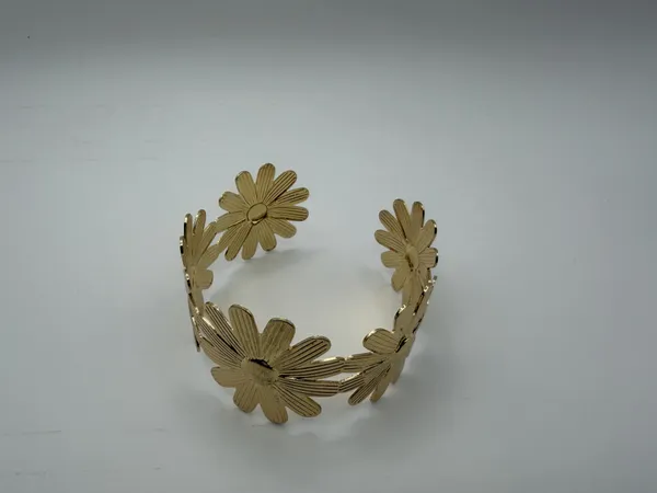Gold_Alloy_Floral_Cuff_Bracelet_For_Women