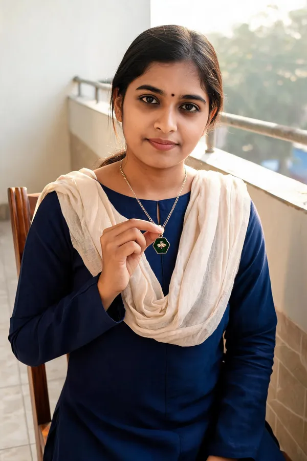 Green_Gold_Alloy_Hexagon_Pendant_Necklace_For_Women