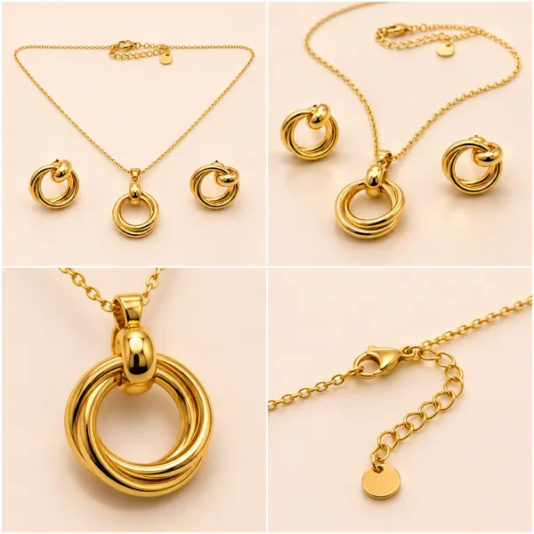 Gold-Tone_Interlocking_Circle_Pendant_Necklace_&_Earrings_Set