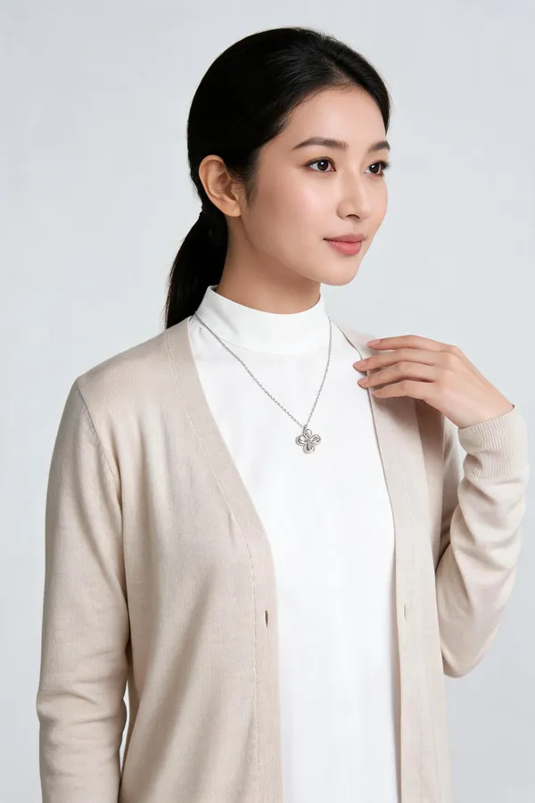 Silver_Alloy_Floral_Pendant_Necklace_For_Women