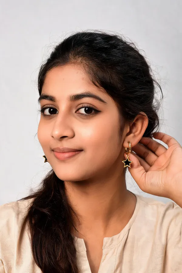 Gold_&_Black_Alloy_Earrings_For_Women