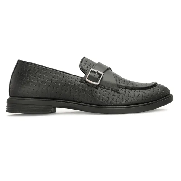 Black_Textured_Buckle_Loafers_for_Men