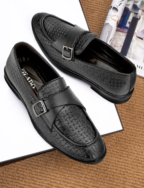 Black_Textured_Buckle_Loafers_for_Men