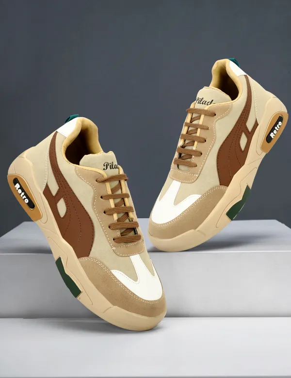 Beige_Casual_Lace-Up_Sneakers_for_Men