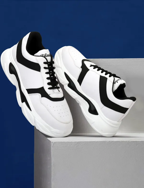 White_Chunky_Lace-Up_Sneakers_for_Unisex