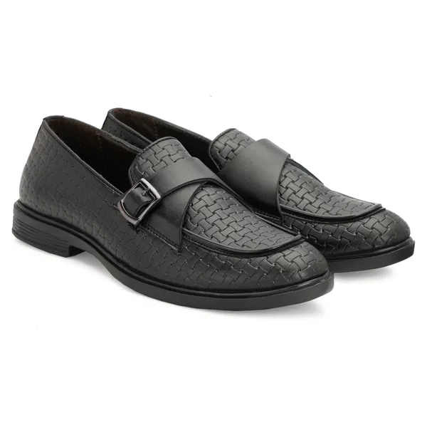 Black_Textured_Buckle_Loafers_for_Men